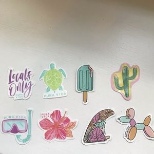 8 pack of puravida stickers